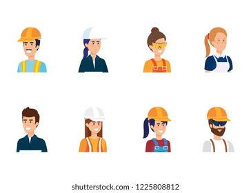 group of workers characters