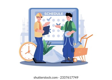 Grupo De Trabajadores Que Se Ocupan Del Calendario De Días