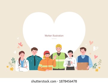 a group of Workers illustration
