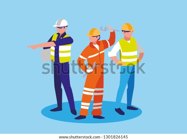 Group Workers Industrials Avatar Character Stock Vector (Royalty Free ...