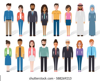 diverse group of people cartoon