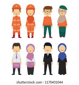 Group of working people diversity with white background.