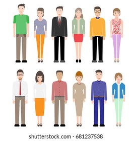 Group of working people. Flat design people characters.