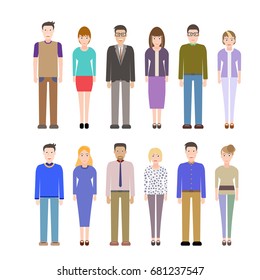 Group of working people. Flat design people characters.