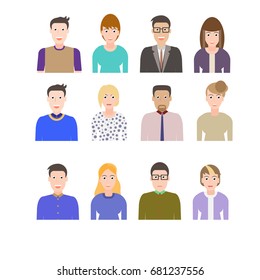 Group of working people. Flat design people characters.