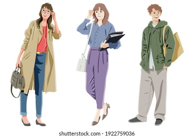 Group of working people standing pose
