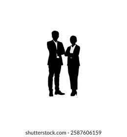group of young business men and women in the shadows