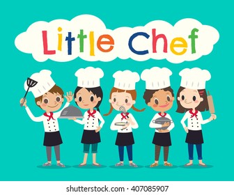 Group Young Chef Children Kids Cartoon Stock Vector (Royalty Free ...