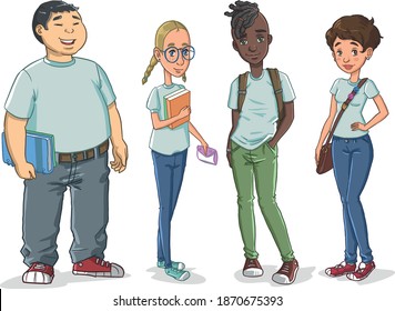 Group of young high school students