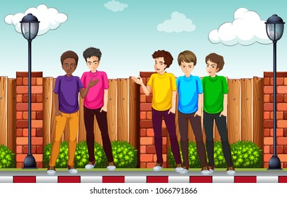 Ilustración de un grupo de jóvenes