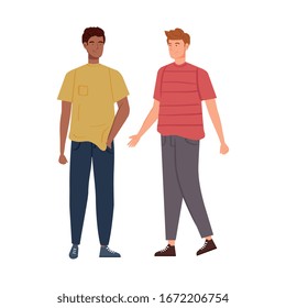 grupo de jóvenes personajes avatares diseño de ilustración vectorial