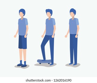 group of young men avatars characters