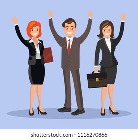A group of young men in suits waving their hands