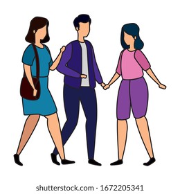 group of young people avatar characters vector illustration design