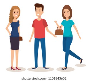 group of young people avatars