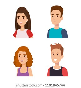 group of young people avatars