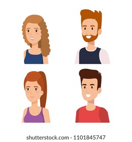 group of young people avatars