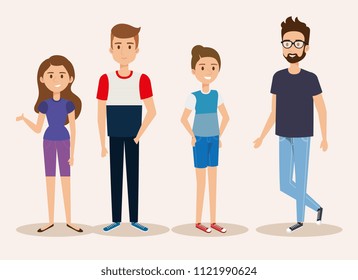 grupo de avatares para jóvenes