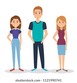 group of young people avatars