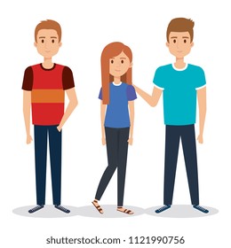 group of young people avatars