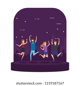 group of young people celebrating