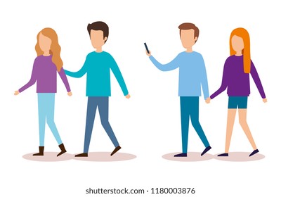 group of young people characters