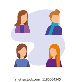 group of young people characters