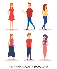 Group Young People Characters Stock Vector (Royalty Free) 1199996032 ...