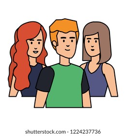 group of young people characters