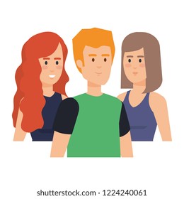 group of young people characters