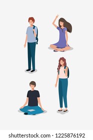 group of young people characters