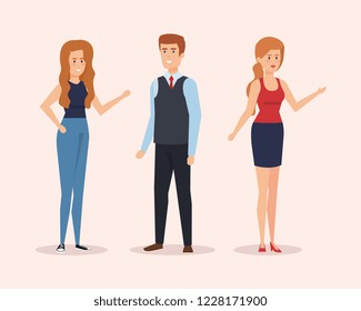 group of young people characters