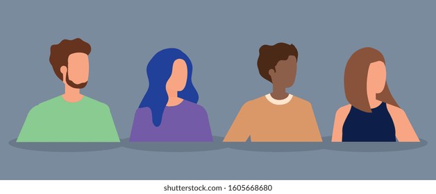group of young people characters vector illustration design