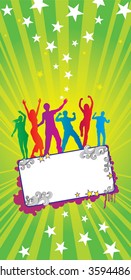 The Group of the young people dances and rejoices. Schoolchildren has finished college