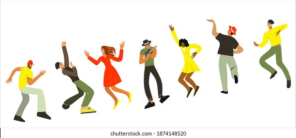 Set Running People Vector Simple Minimalist Stock Vector (Royalty Free ...