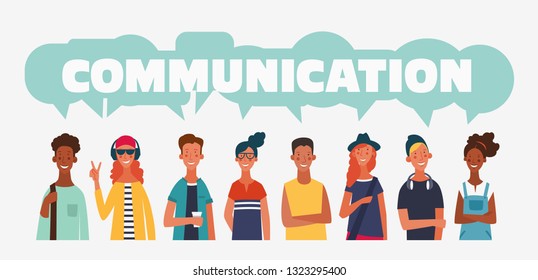 Group Young People Colorful Dialog Speech Stock Vector (Royalty Free ...