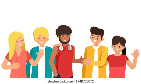 Group Portrait Adorable Young Smiling Woman Stock Vector (Royalty Free ...