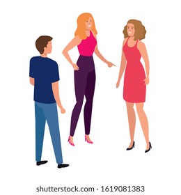 group of young people isolated icon vector illustration design