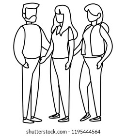 group of young people modeling characters