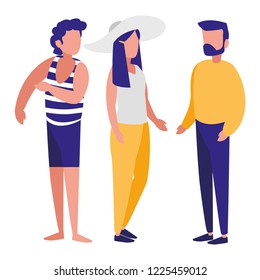 group of young people modeling characters