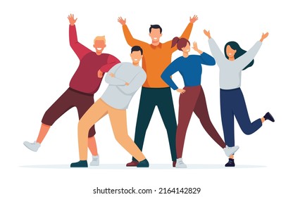 Group Young People Posing Photo Illustration Stock Vector (Royalty Free ...