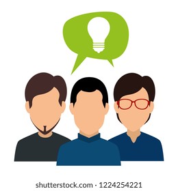 group of young people with speech bubble