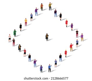 Group of young people. Vector graphics.
