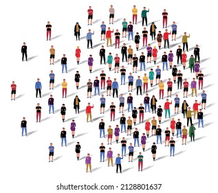 Group of young people, Vector graphics.