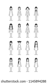 group of young women characters