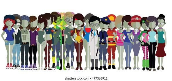 Groupe of zombies