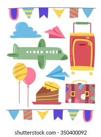 Grouped Illustration of Travel Related Elements