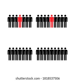 Grouping people collection flat icon isolated on white background. Teamwork symbol. Leadership vector illustration set