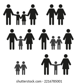 Grouping People, families, children Ilustration Icons Vector