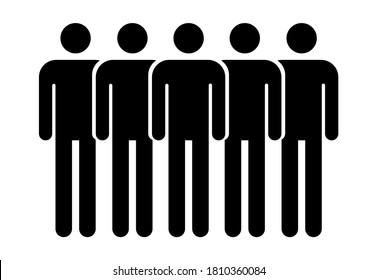 Grouping people flat icon isolated on white background. Teamwork symbol. Community vector illustration